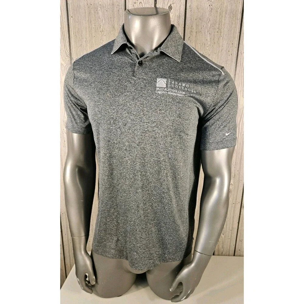 Nike Dri Fit Golf Polo Shirt Mens Large Gray Palo Alto Collego Alamo San Antonio